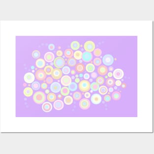 Pastel Polka Dot Flower Garden Posters and Art